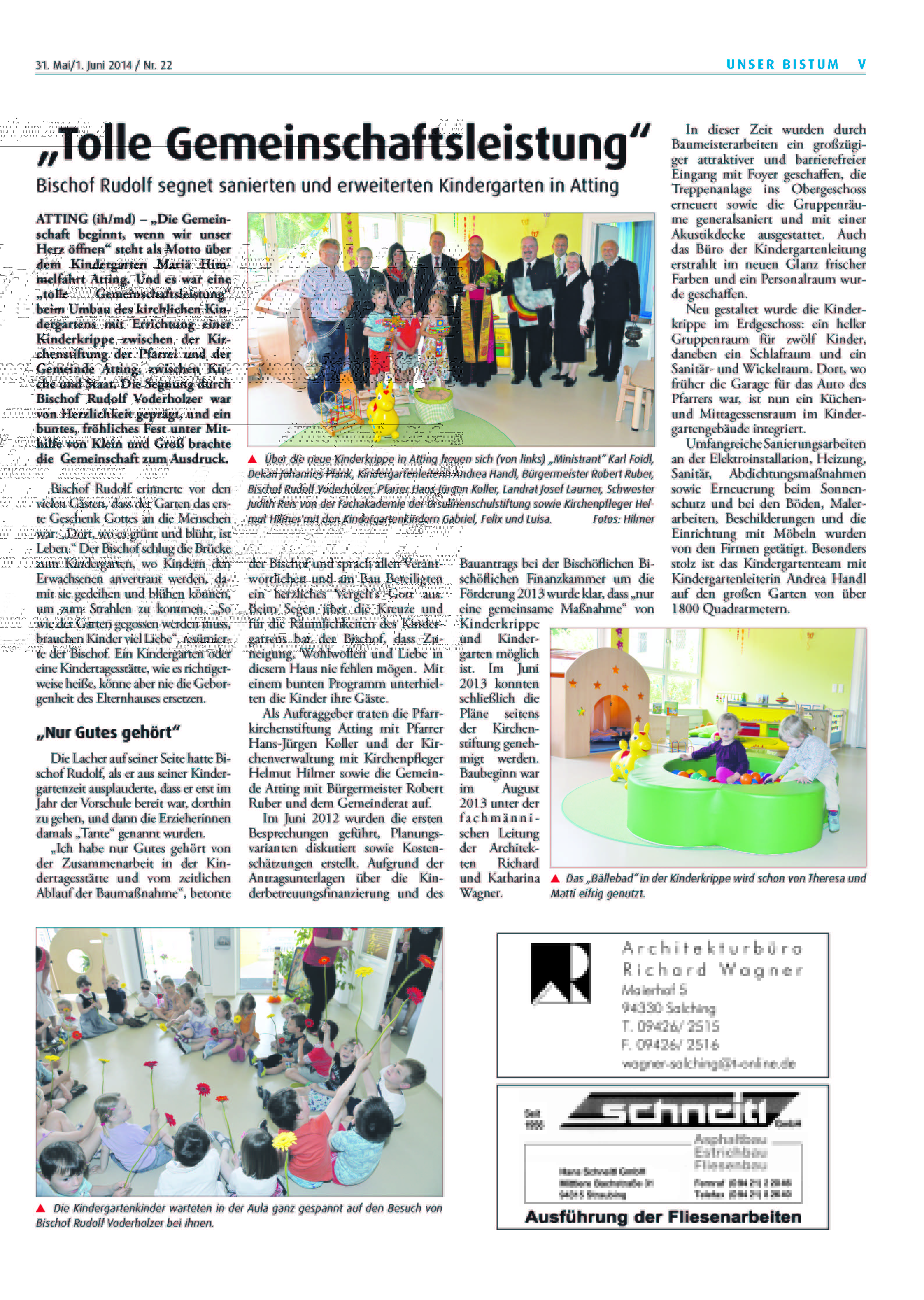 presseartikel_kindergarteneinweihung_kath_sonntagszeitung_bistum_regensburg